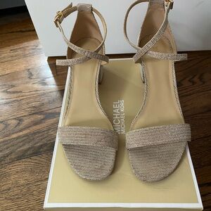 MICHAEL Michael Kors Gold Heels with Ankle Strap